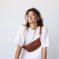 Waist bag (banana bag) made of genuine leather "Crazy Horse" color "Whiskey"