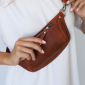 Waist bag (banana bag) made of genuine leather "Crazy Horse" color "Whiskey"